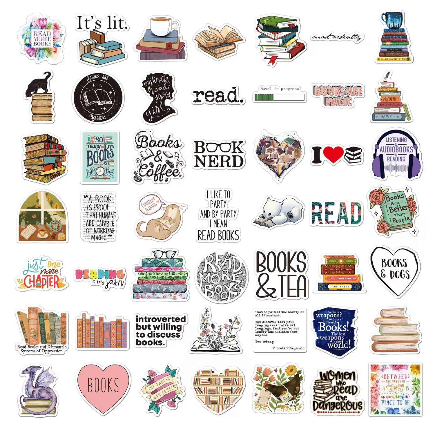 100pcs Book Stickers Pack Reading Stickers for Bookish Adults kids Book Lovers, Teachers Reading Rewards for Students