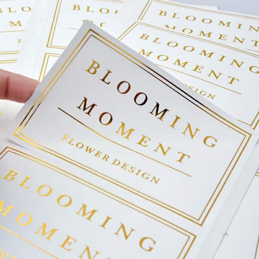 Color Printed Waterproof Self Adhesive Transparent Clear Gold Foil Vinyl Lettering Custom Logo Packing Labels Stickers