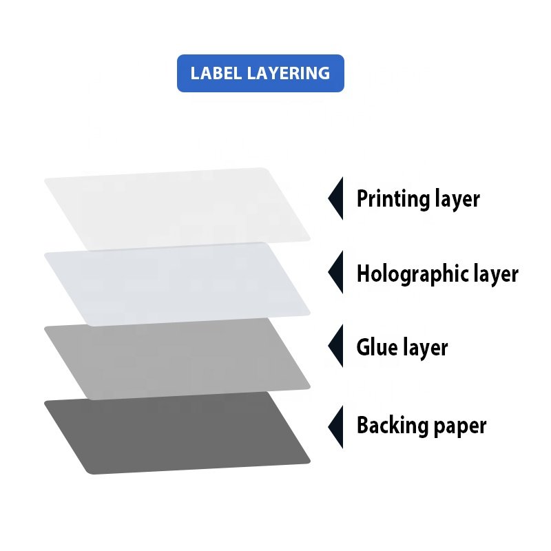 gift custom UV certification rectangle hologram sticker round scratch label holographic security logo printing