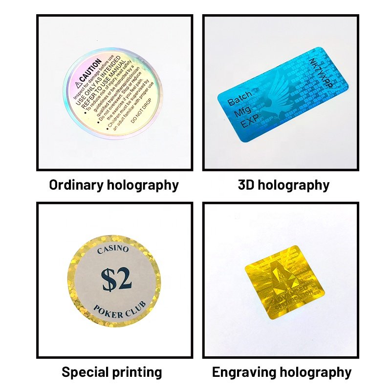 gift custom UV certification rectangle hologram sticker round scratch label holographic security logo printing