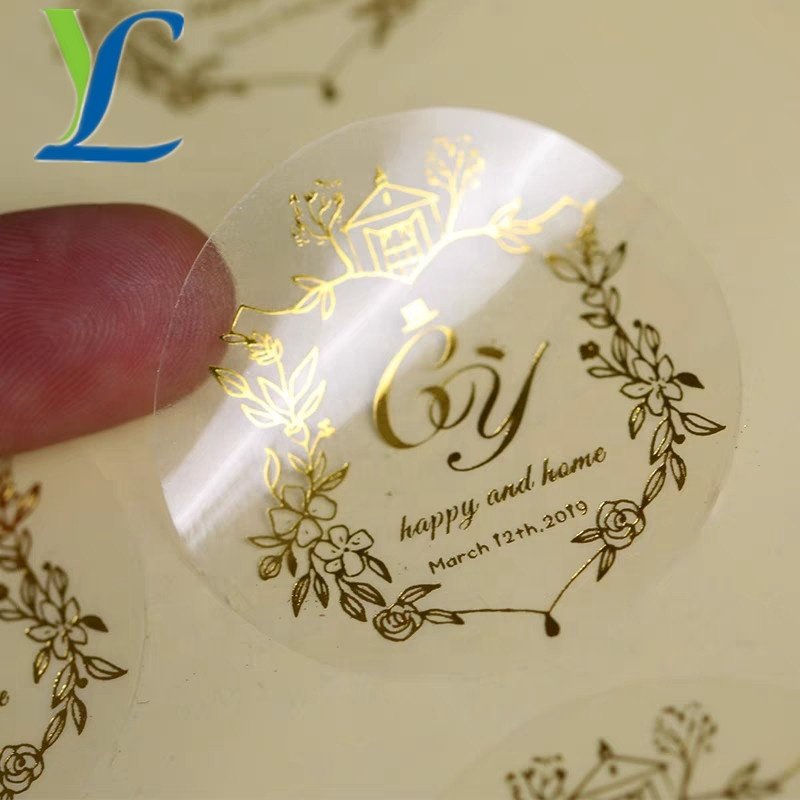 Custom Stickers Logo Labels Japan-style Transparent Tape Round Bronzing Pattern Paste
