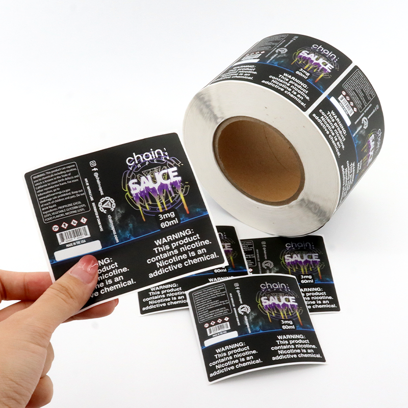 Custom Logo Label Print Product Roll Waterproof Vinyl Sticker Adhesive Label Sticker Packaging Labels for glass bottles