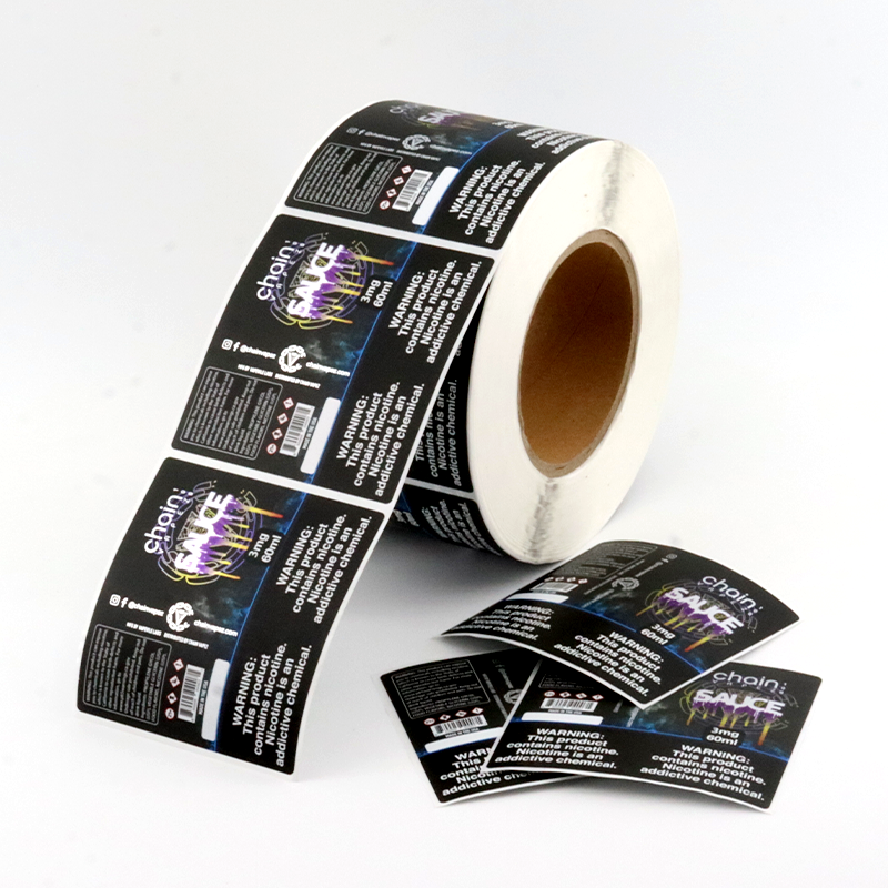 Custom Logo Label Print Product Roll Waterproof Vinyl Sticker Adhesive Label Sticker Packaging Labels for glass bottles