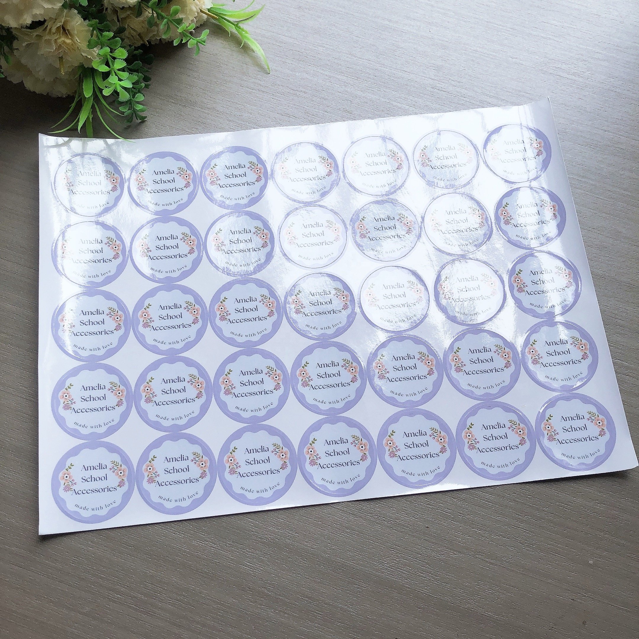 custom printing 1.5inch color round paper photo gift sticker