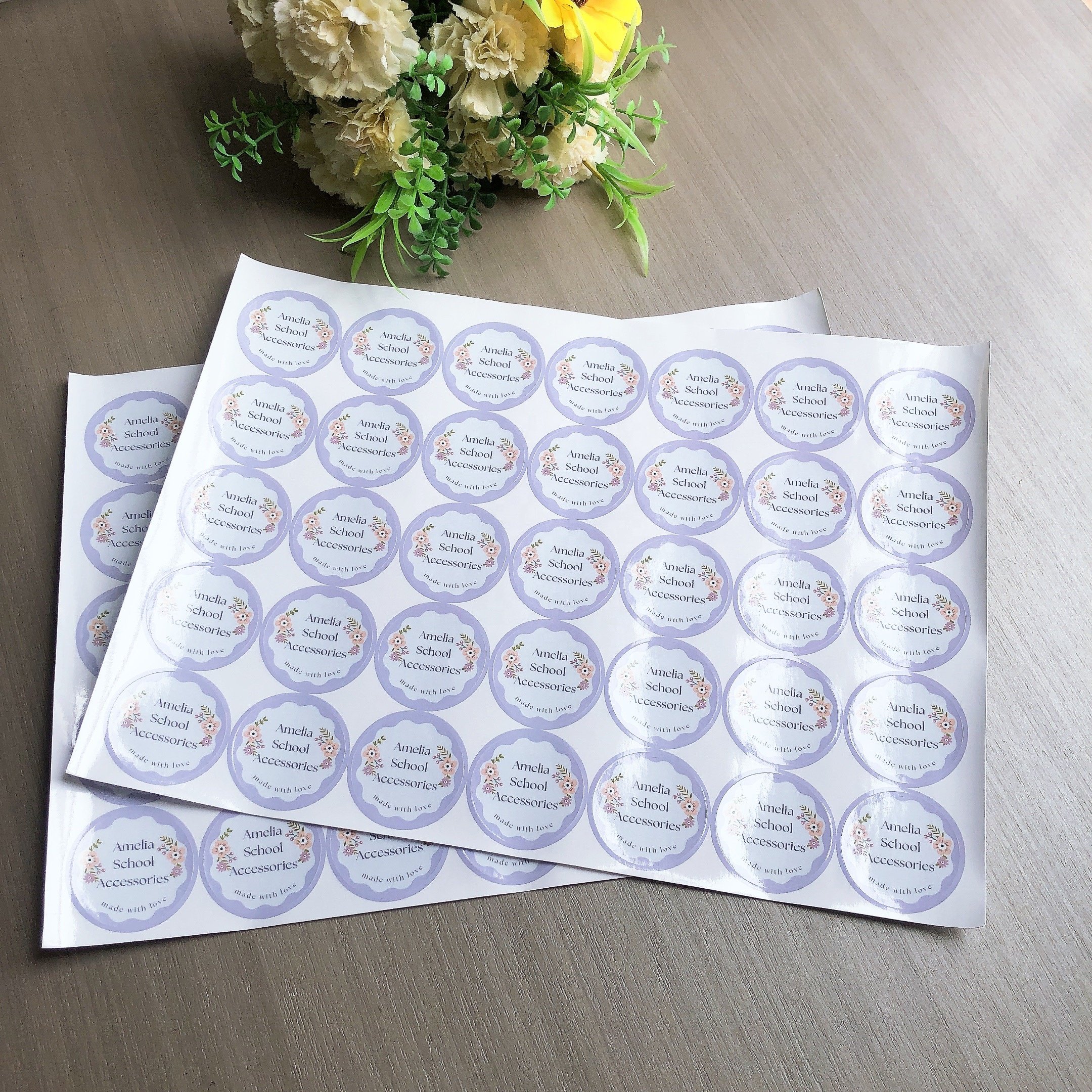 custom printing 1.5inch color round paper photo gift sticker