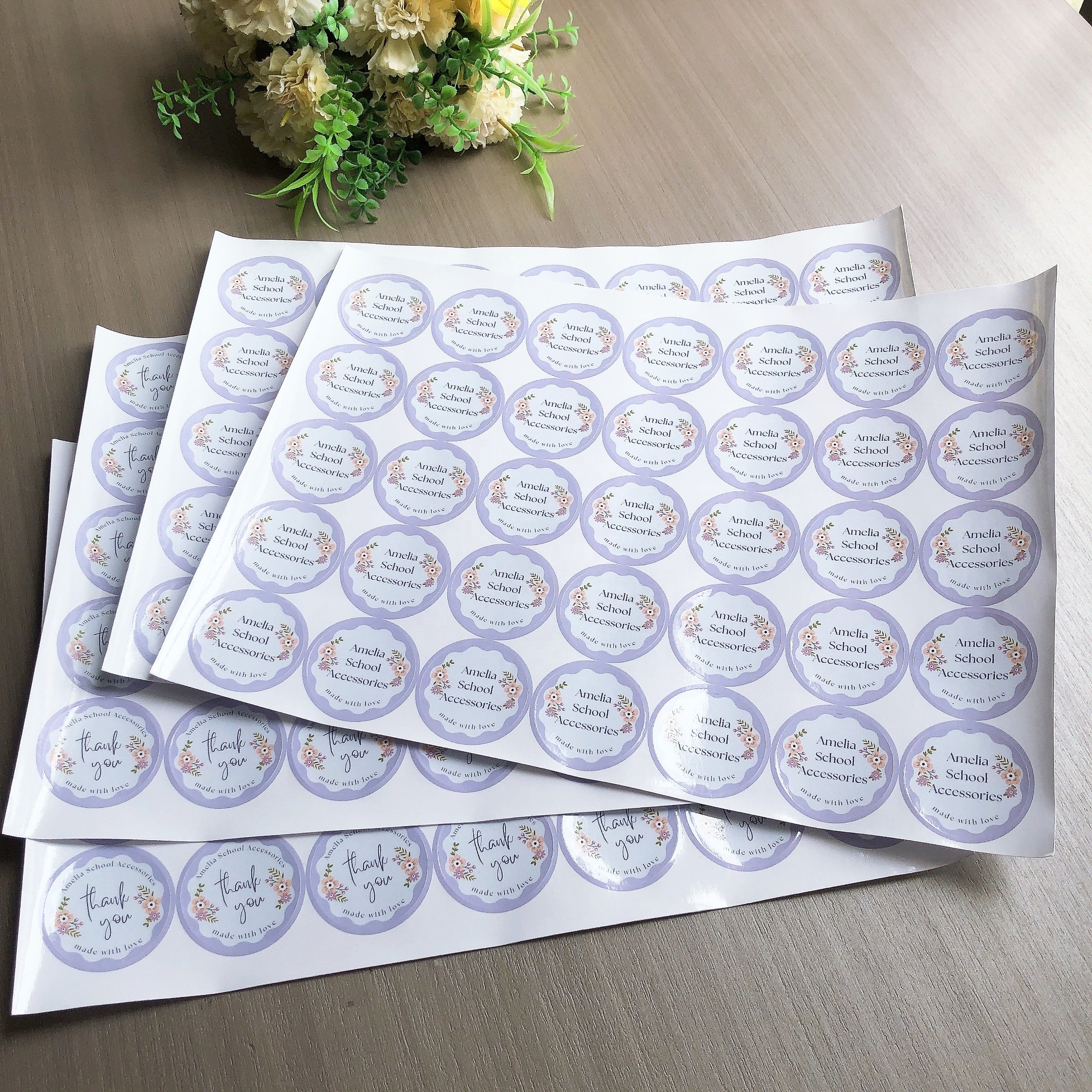 custom printing 1.5inch color round paper photo gift sticker
