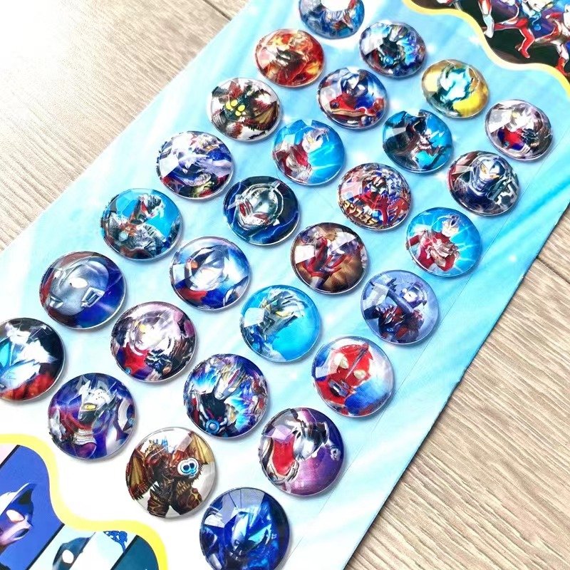 Cartoon Gem Face Crystal Glitter Pearl Sheets 3D Epoxy Custom Logo Stickers Packaging Labels