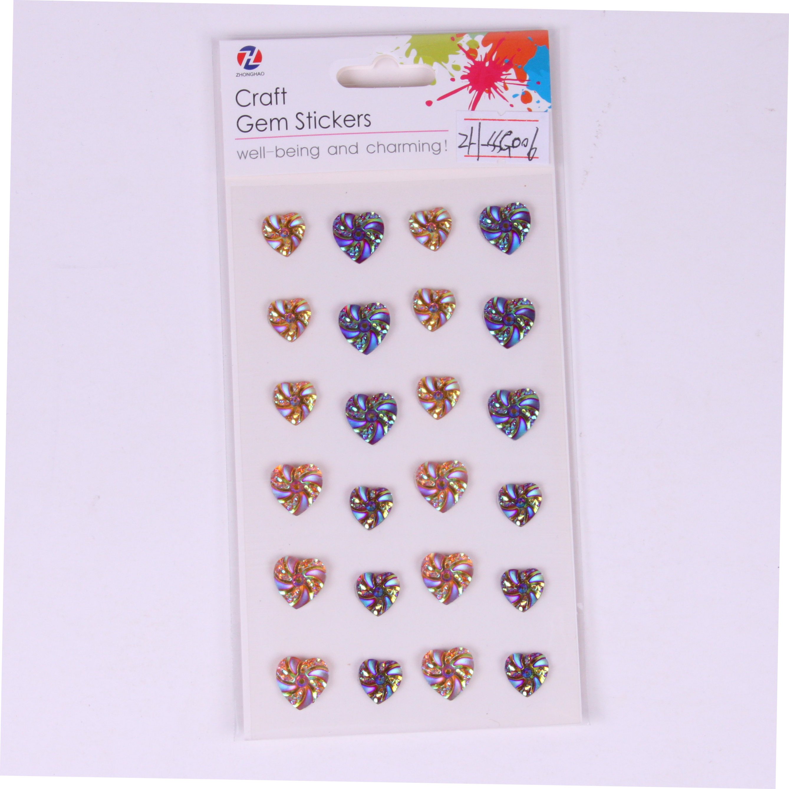 resin sticker flower gem sticker factory wholesale heart sticker