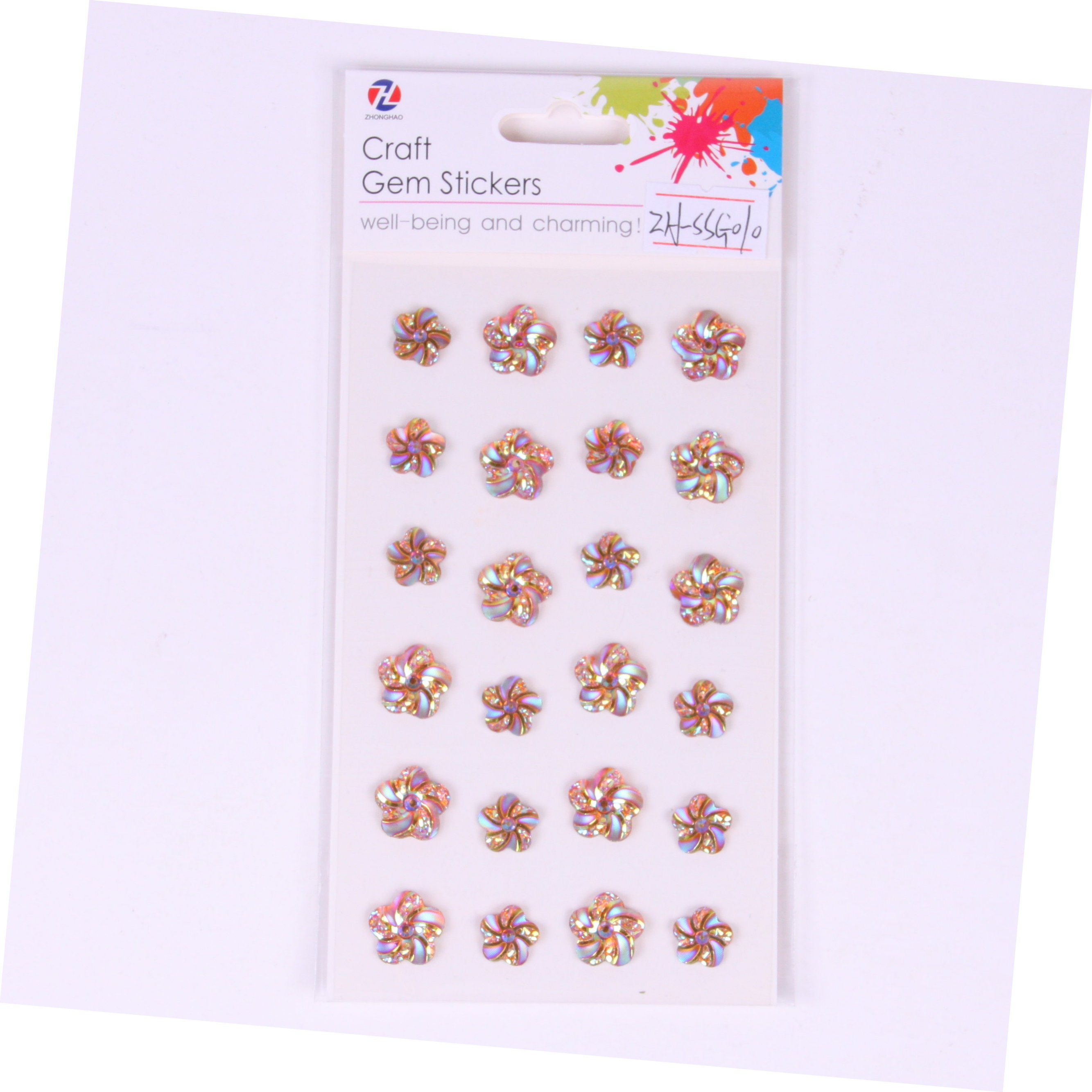 resin sticker flower gem sticker factory wholesale heart sticker