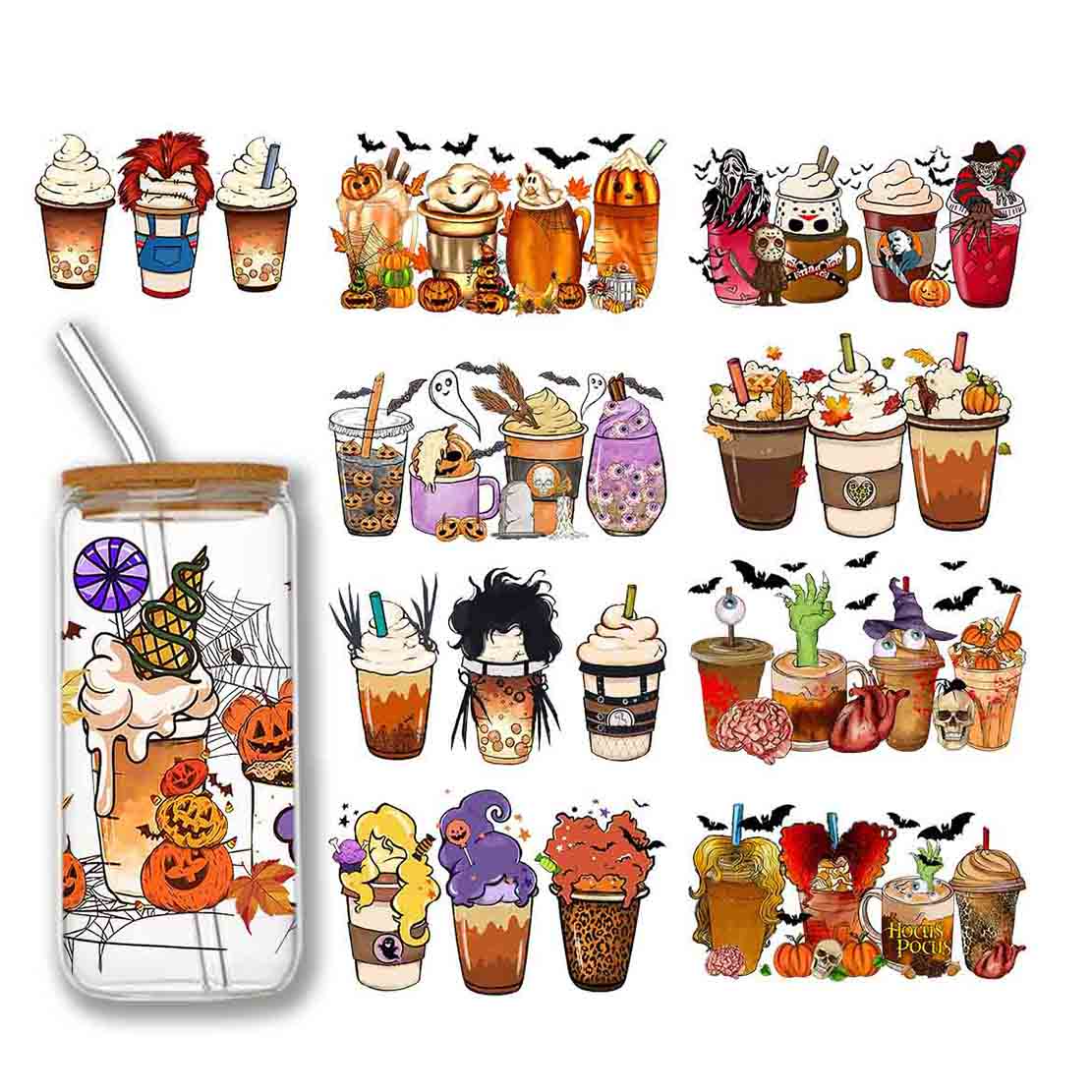 Ready To Use uv dtf cup wrap transfers bad bunny karol g uv dtf sticker for cups 16oz Glass Beer Can Cup