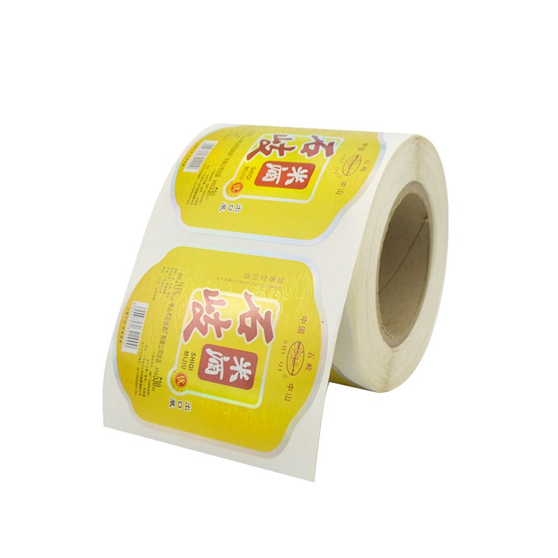 Custom Hologram Silver Film Emboss Glass Bottle Sticker Label Wine Label Packaging Labels