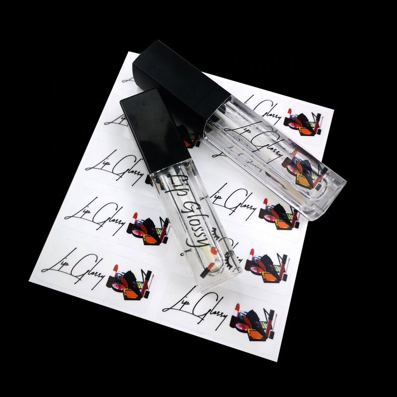 LZ Pack Self-Adhesive Waterproof Transparent Make Your Own Lipstick Labels Custom Logo Lip Gloss Stickers