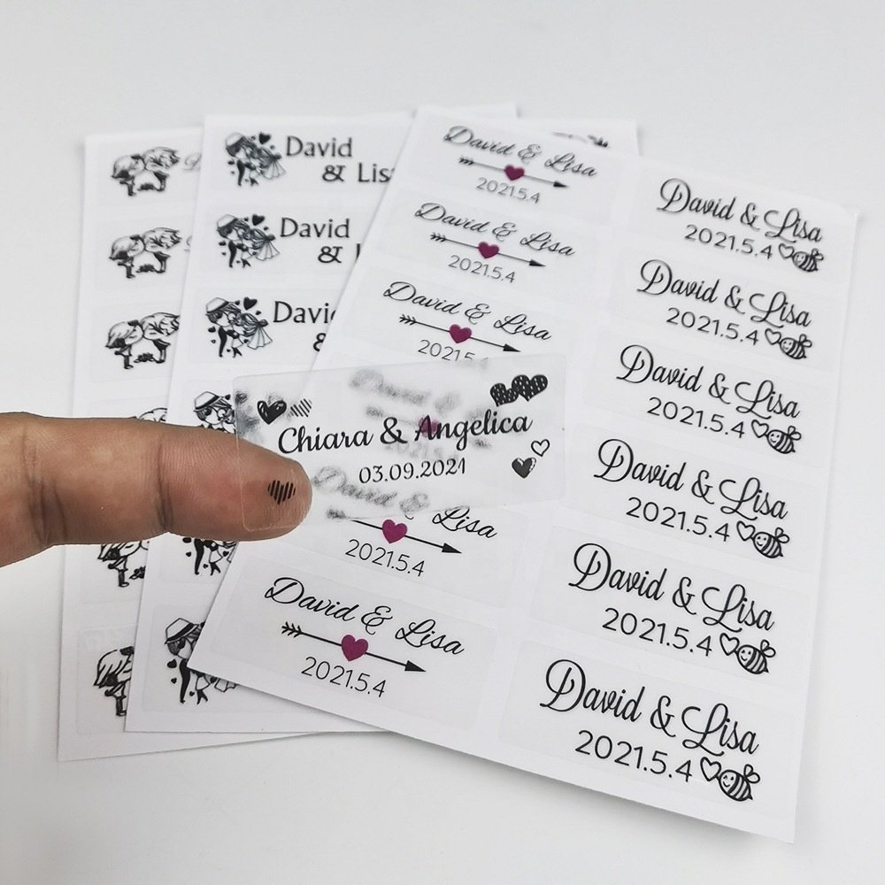 LZ Pack Self-Adhesive Waterproof Transparent Make Your Own Lipstick Labels Custom Logo Lip Gloss Stickers