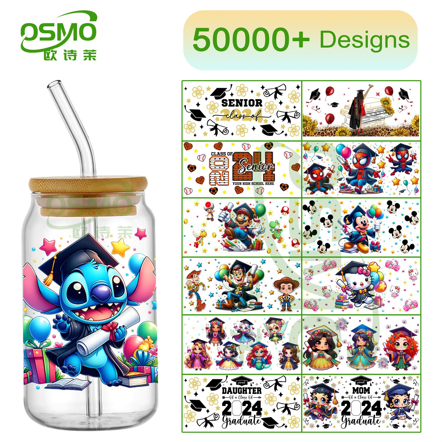 Osmo Factory Wholesale Summer Loving pattern UV Dtf 40oz Tumbler Wraps sticker