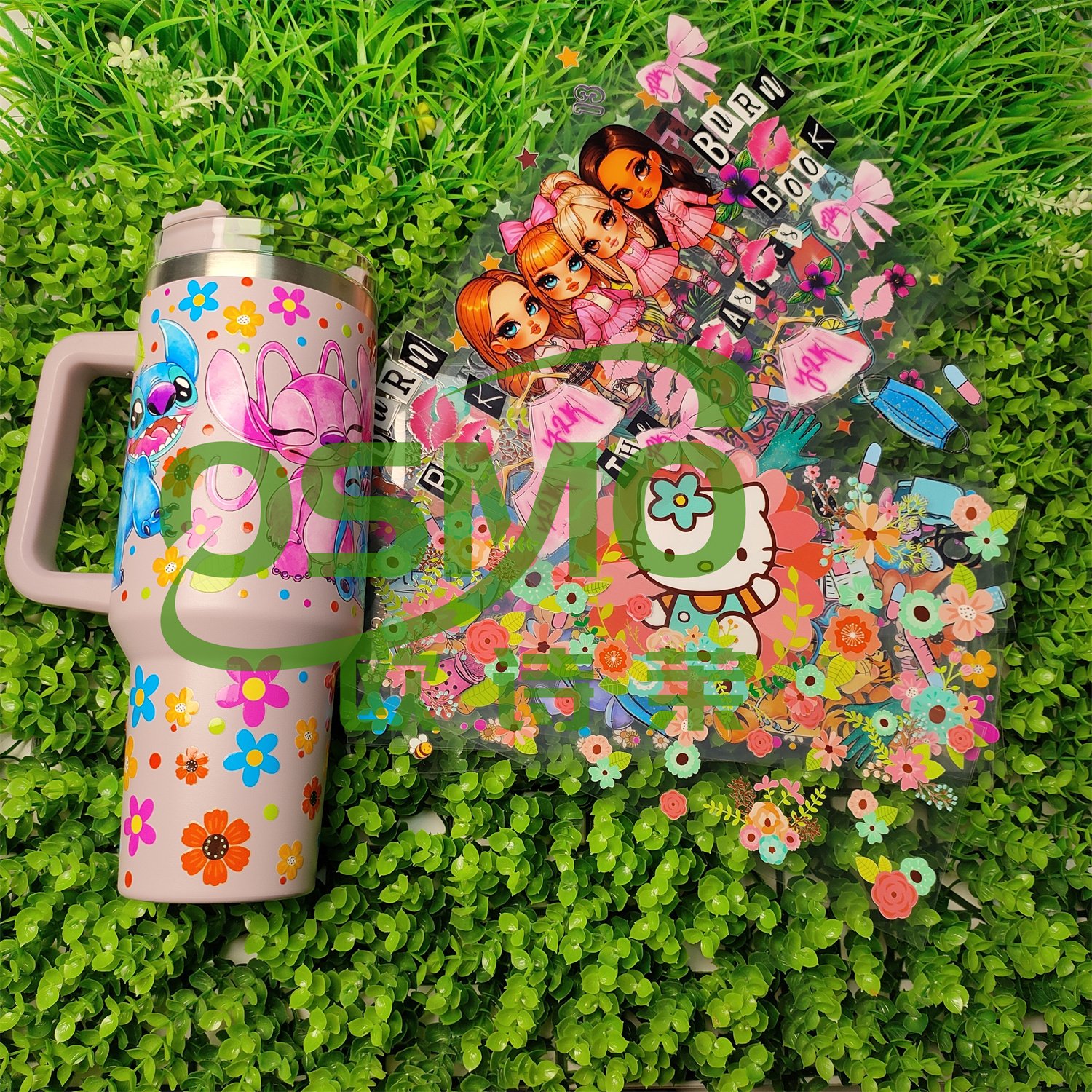 Osmo Factory Wholesale Summer Loving pattern UV Dtf 40oz Tumbler Wraps sticker