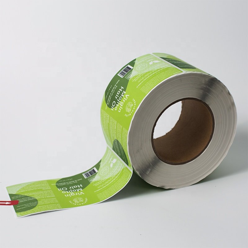 custom self adhesive silver bopp roll sticker shiny soft touch printing bottle label for hair oil product