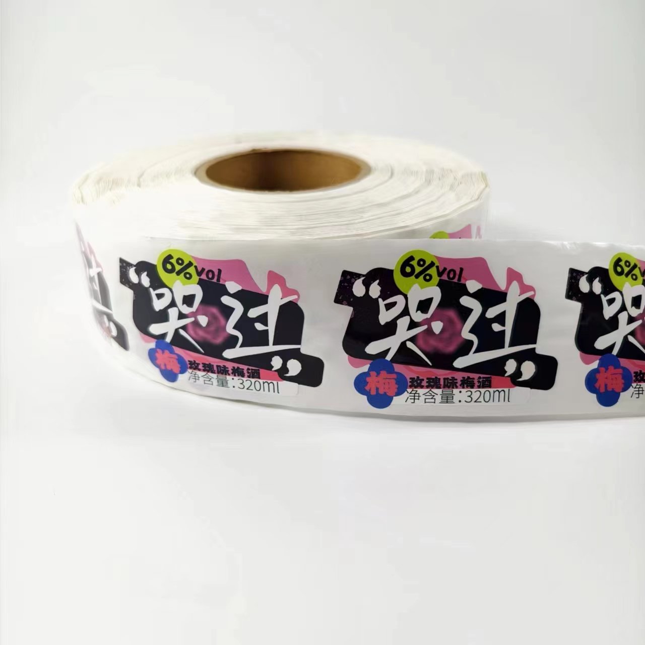Custom round adhesive waterproof synthetic paper bottle label, roll logo label sticker printing 2*2 inch sticker