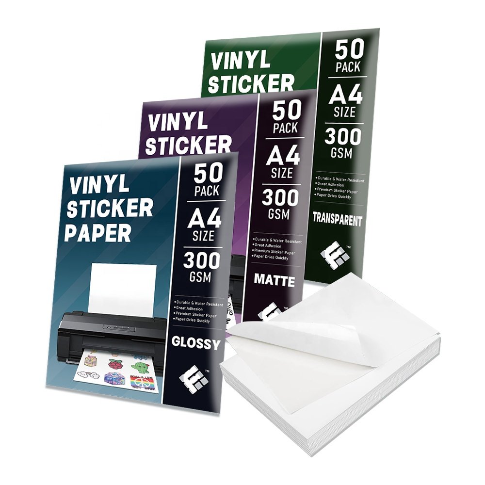 Wholesale Fanyi Custom Vinyl Matte Glossy Waterproof A4 Transparent Vinyl Inkjet Paper Sticker Label