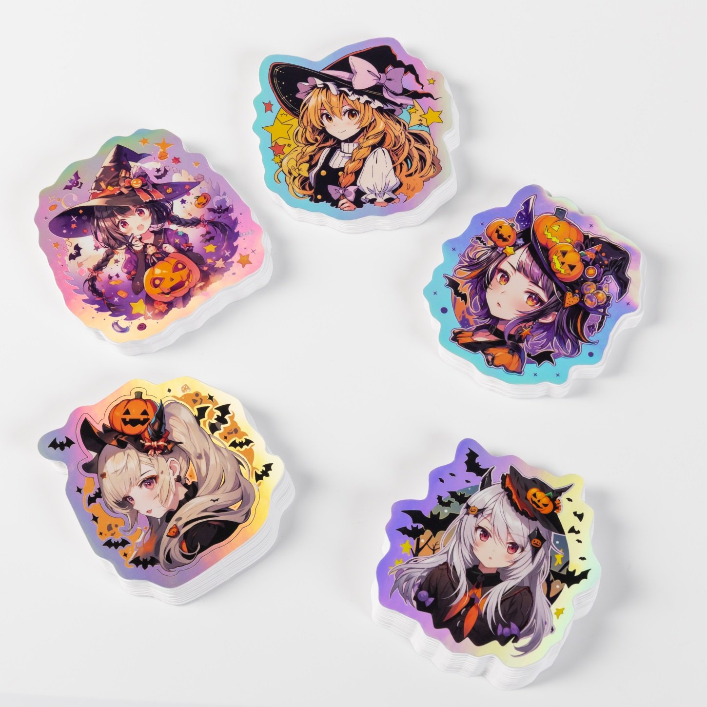 High quality custom various craft holographic broken glass vinyl waterproof kiss-cut stickers custom