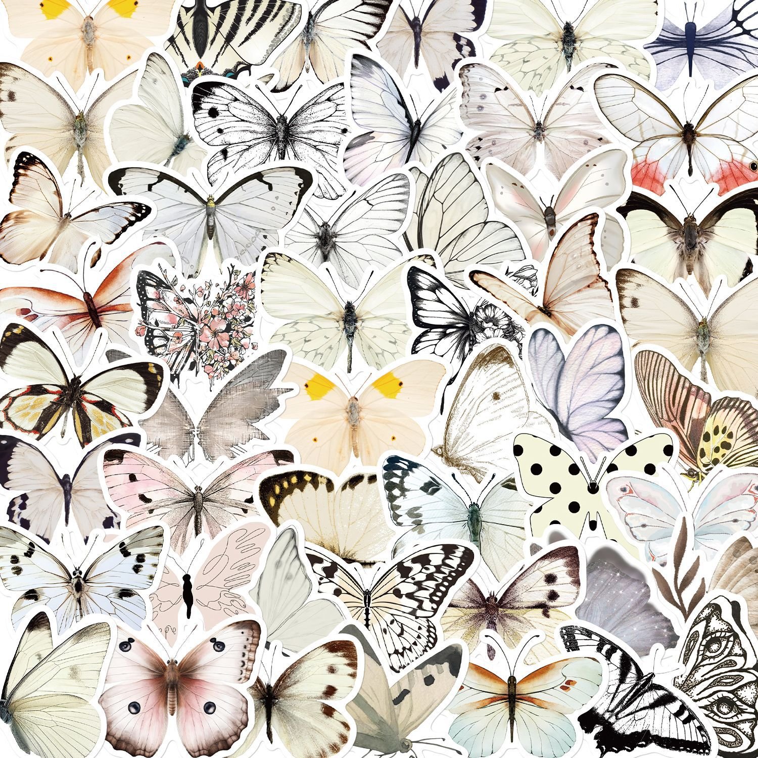 50PCS Full series insect cartoon animals colorful butterfly stickers