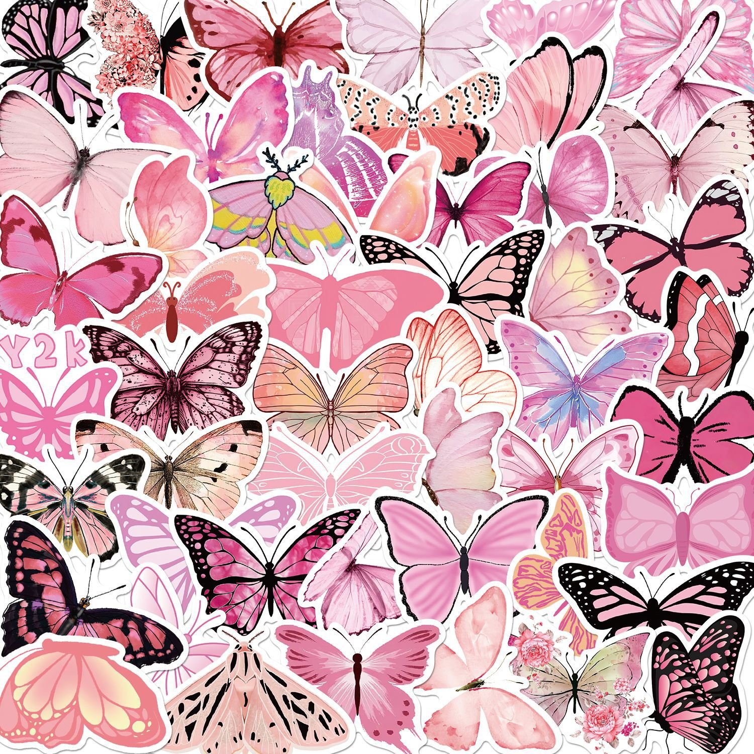 50PCS Full series insect cartoon animals colorful butterfly stickers