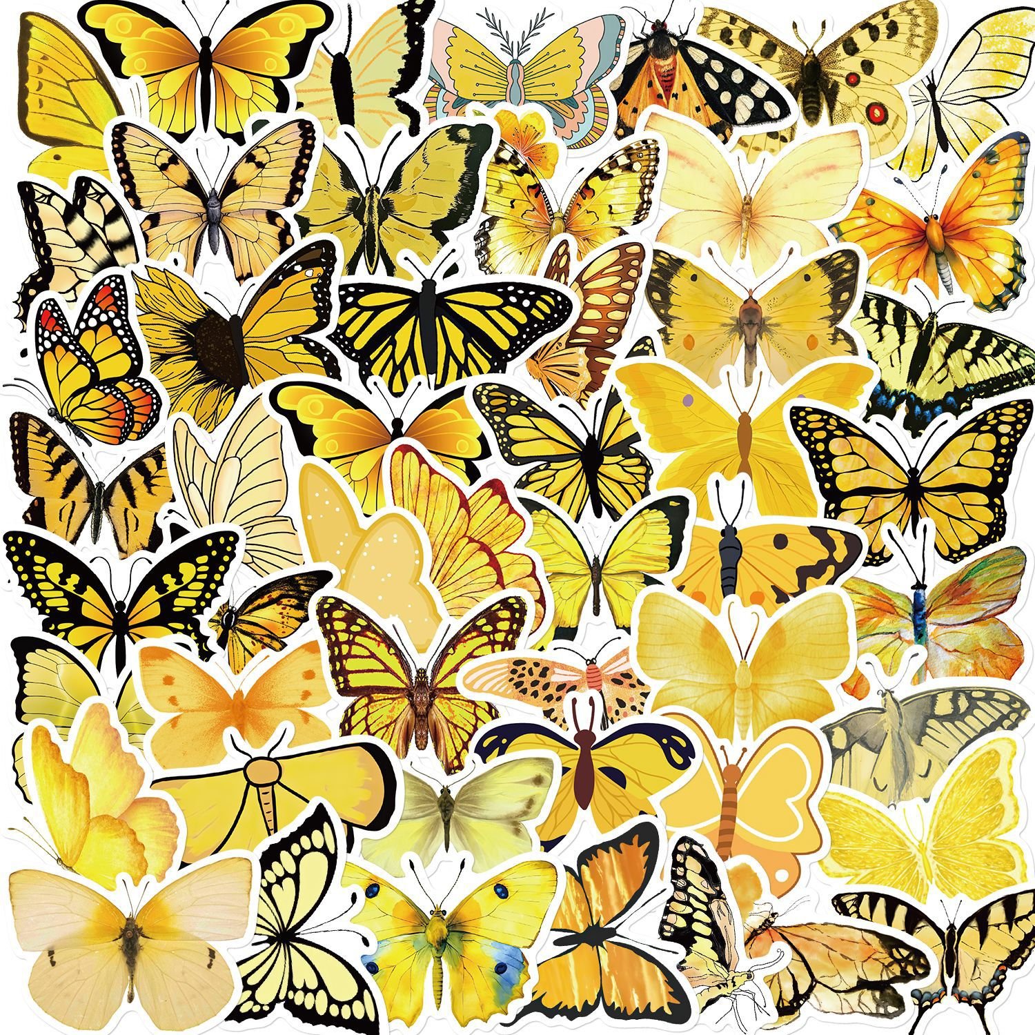 50PCS Full series insect cartoon animals colorful butterfly stickers