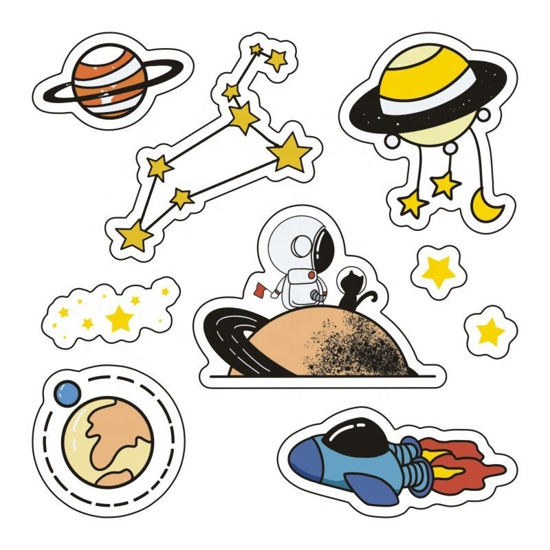 Cartoon sticker Space astronaut cute waterproof sticker decorative sticker