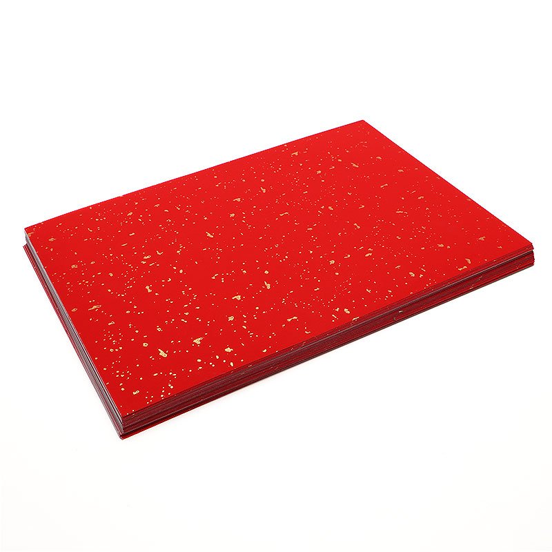 HH 06 Bright red glossy sticker paper a4 Sprinkled gold paper sticker Suitable for laser printer