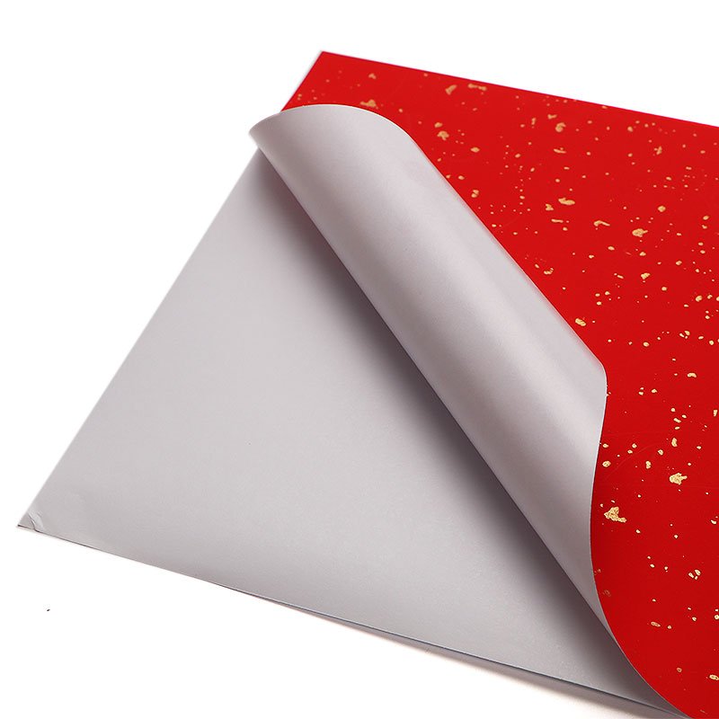 HH 06 Bright red glossy sticker paper a4 Sprinkled gold paper sticker Suitable for laser printer