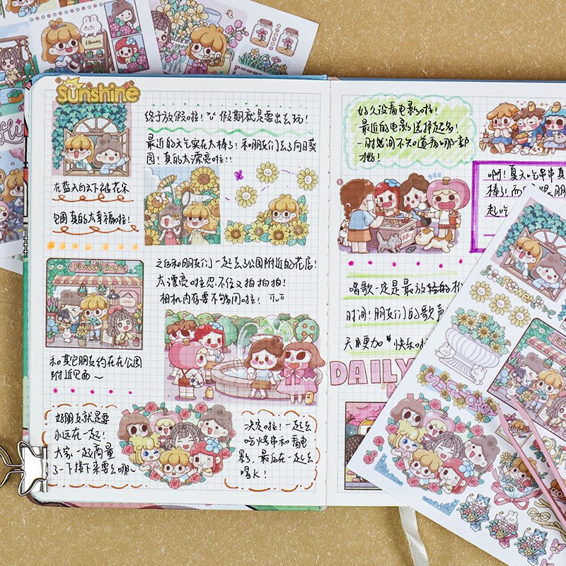 DIY Diary stickers Cute Cartoon Washi stickers DIY Self-Adhesive Washi Stickers For Kids