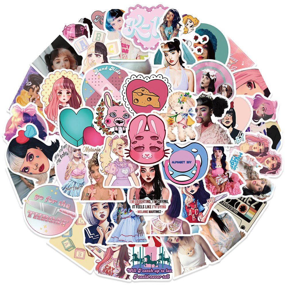 50pcs Singer Melanie Martinez StickerS Diy Scrapbooking Laptop Guitar Diary Phone Case Girl Waterproof Graffiti Toy Decals