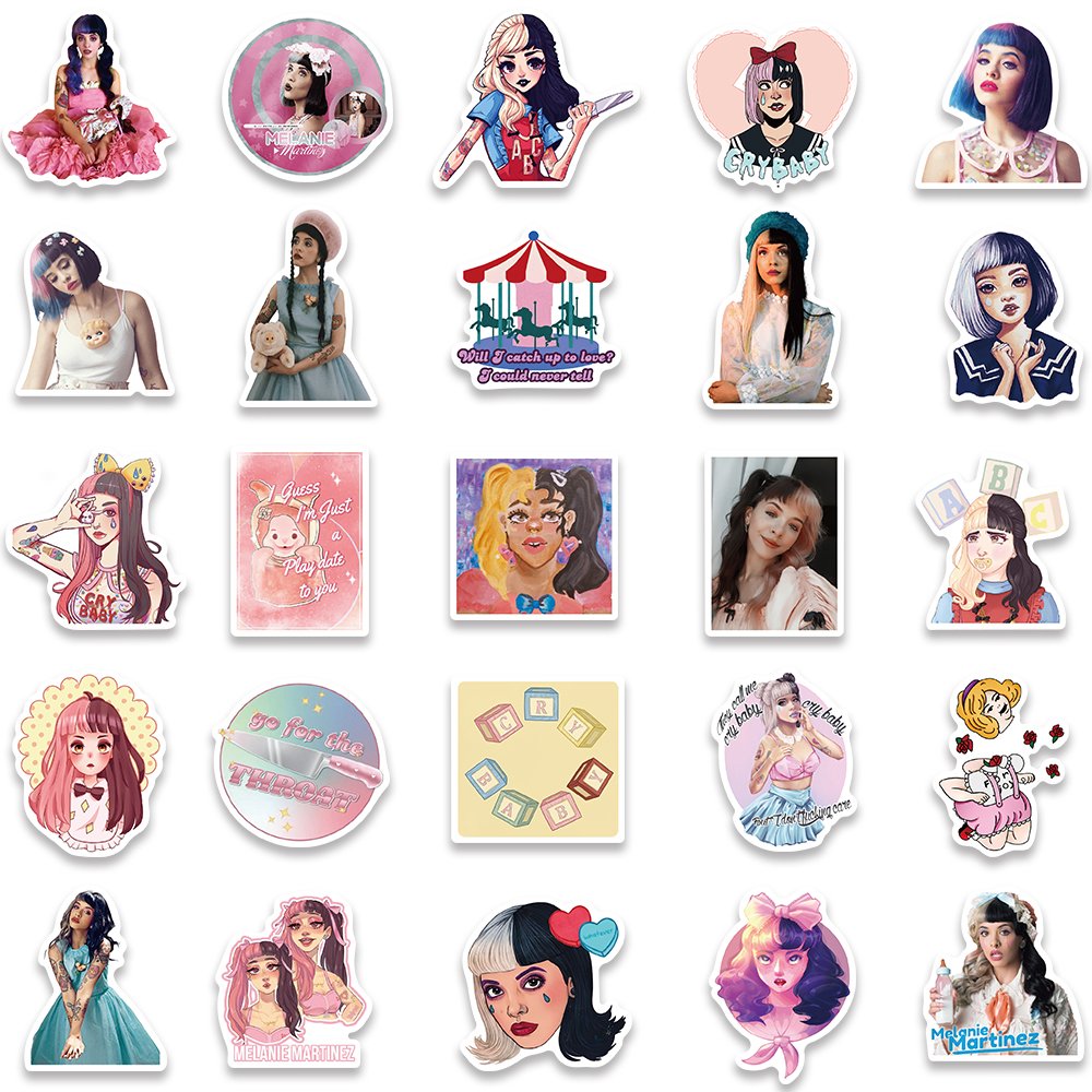 50pcs Singer Melanie Martinez StickerS Diy Scrapbooking Laptop Guitar Diary Phone Case Girl Waterproof Graffiti Toy Decals