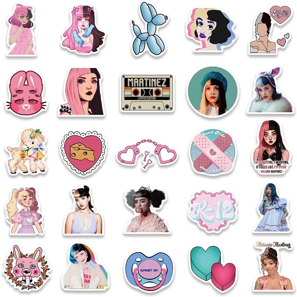 50pcs Singer Melanie Martinez StickerS Diy Scrapbooking Laptop Guitar Diary Phone Case Girl Waterproof Graffiti Toy Decals