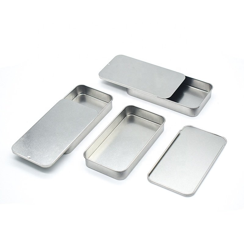 130x70x20mm Slide Tin Box Square Gua Customized 4 Color Offset Printing Tin Boxes for Wallets Tin Recipe Box with Wood Lid 1pc