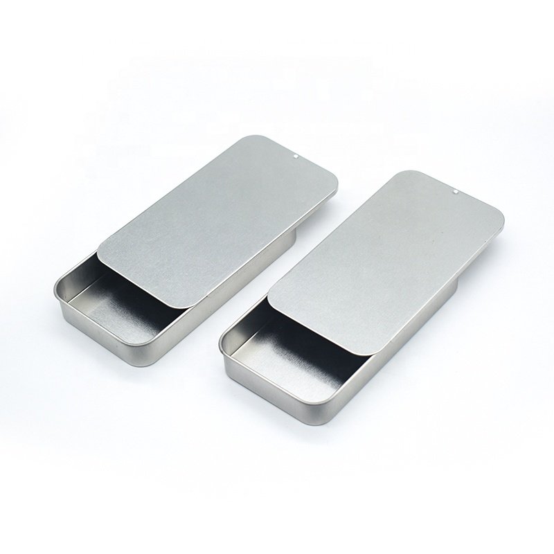 130x70x20mm Slide Tin Box Square Gua Customized 4 Color Offset Printing Tin Boxes for Wallets Tin Recipe Box with Wood Lid 1pc