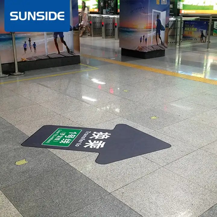 Custom Large Size Advertising Indoor Supermarket Promotion Floor Adhesive Sticker