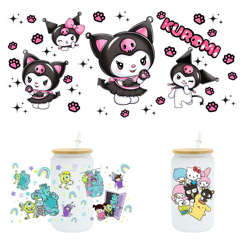 16 Oz Size Custom Logo Full Color Sticker Uv Dtf Cup Packaging Sticker