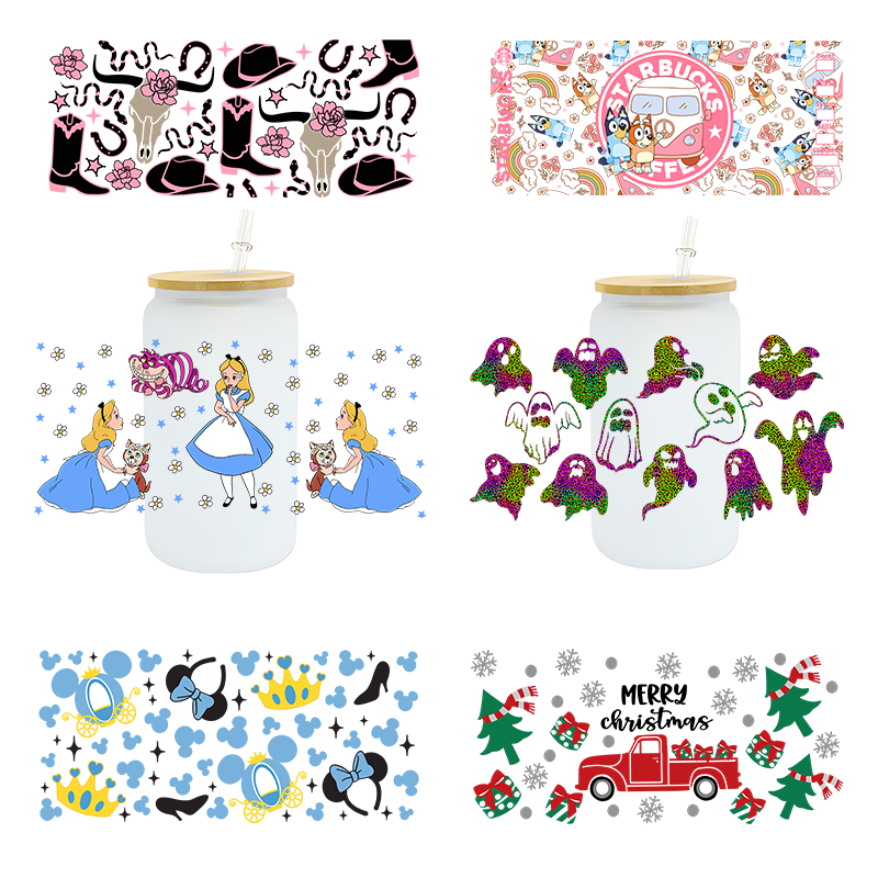 16 Oz Size Custom Logo Full Color Sticker Uv Dtf Cup Packaging Sticker