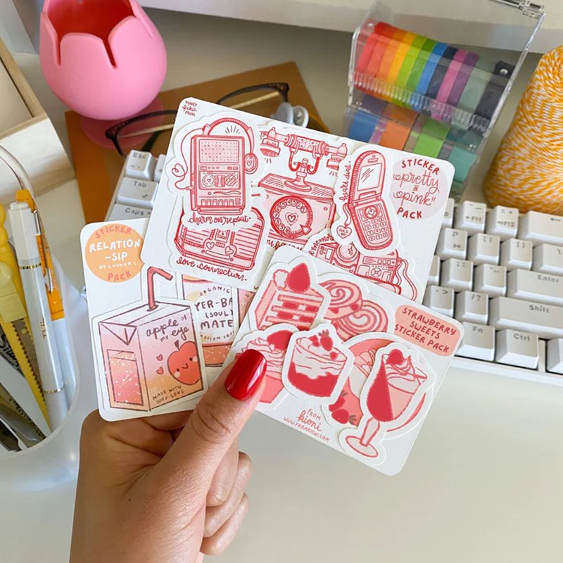 High Quality Custom Decorative Cute sticker set Logo A4 A5 A6 Waterproof Transparent Clear Vinyl Kiss Cut Stickers Sheet Custom