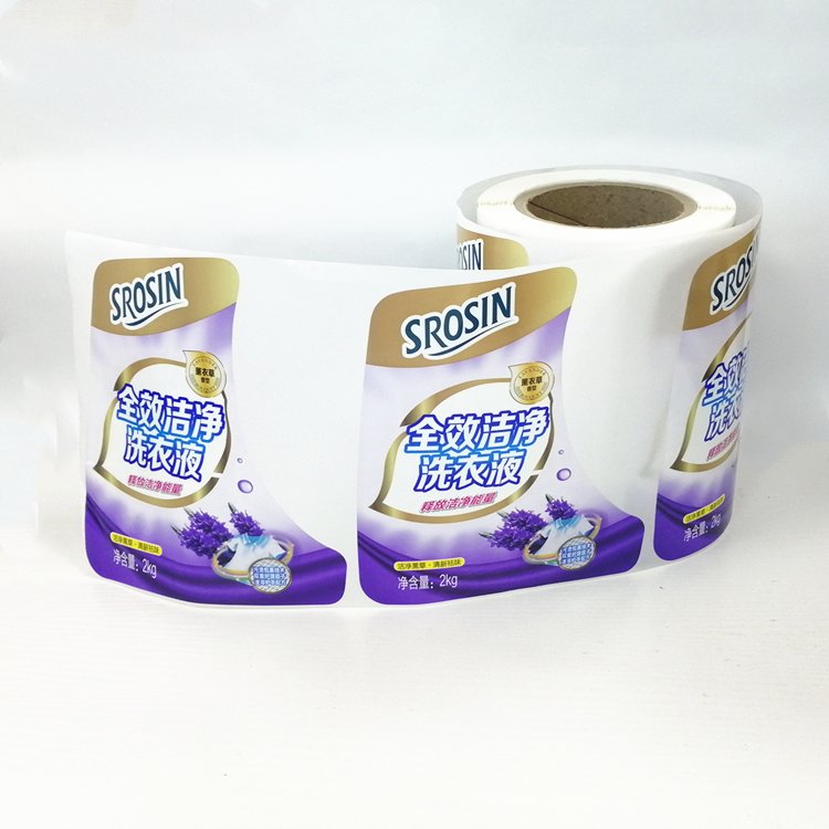 Custom Printed Private Roll Self Adhesive PVC PE Detergent Bottle Labels Printing, Laundry Liquid Detergent Bottle Label