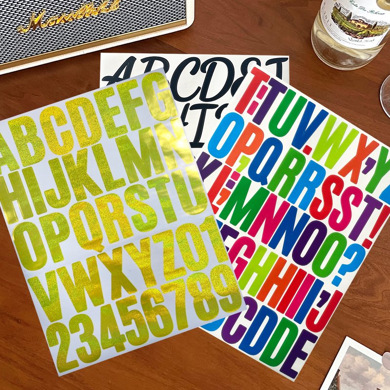 Factory Outlet Kiss Cut stickers Self Adhesive Colorful Custom Stickers DIY Alphabet Letters Numbers Stickers for Decoration
