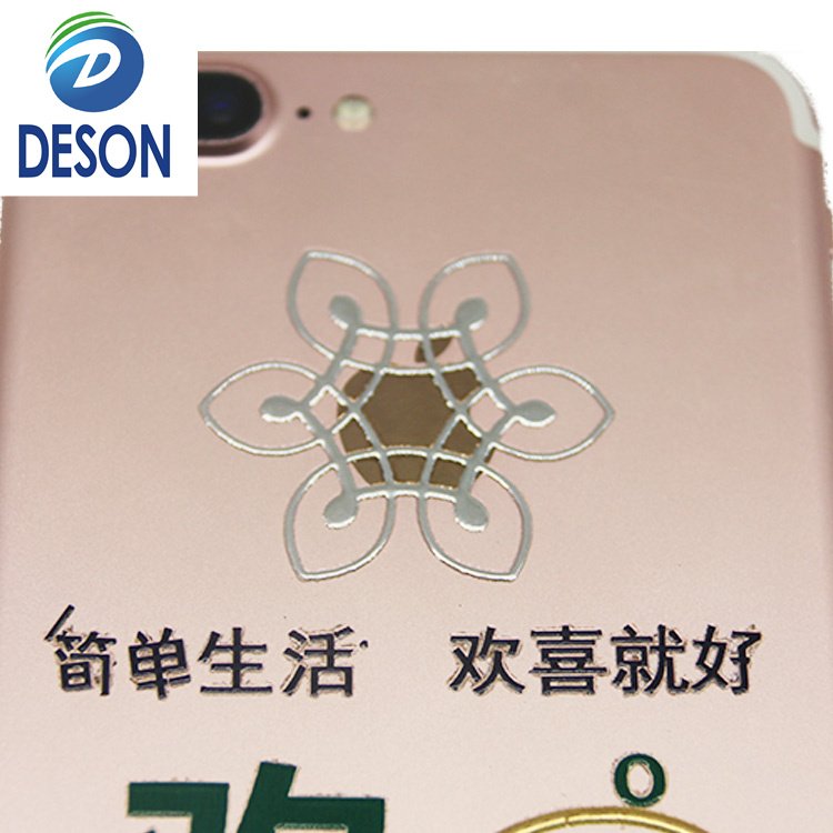 Deson Custom Strong Adhesive UV Business Logo Waterproof Vinyl 3D Gold Transfer Stickers For Packing Labels Stickers