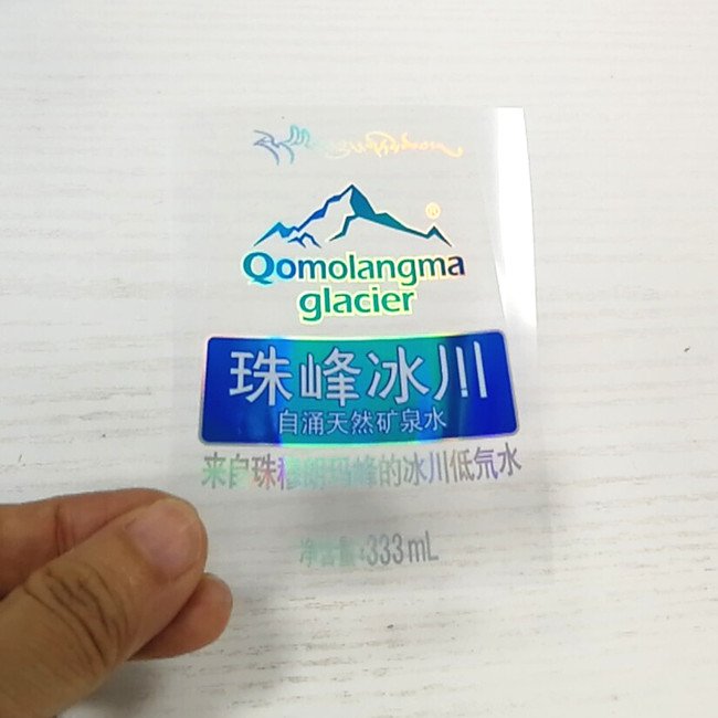 Foil transparent stickers printing custom self adhesive packaging labels printed clear logo sticker label for water bottle
