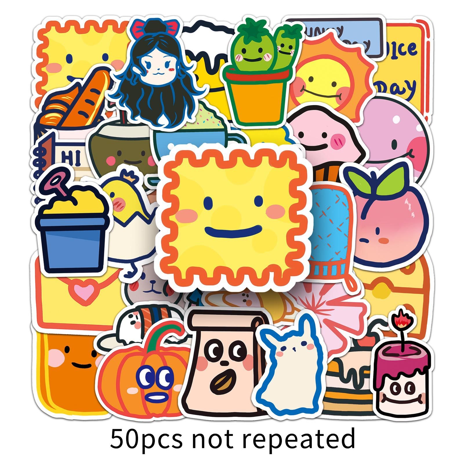 50 pcs original cartoon graffiti stickers, cute stickers decorative mobile phone cases water cups luggage waterproof stickers