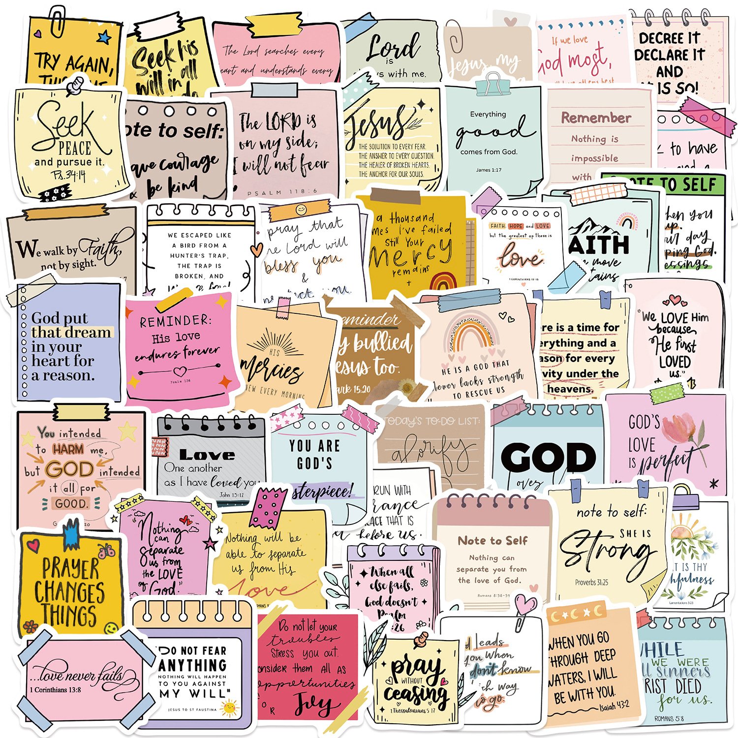 50PCS Jesus faith inspirational sticker reminder sticky note