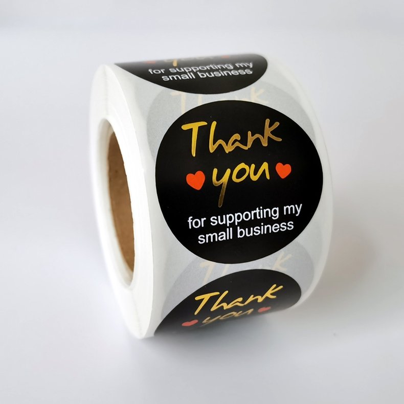 Wholesale Thank You For Supporting My Small Business Labels With The Gold Foil Stickers