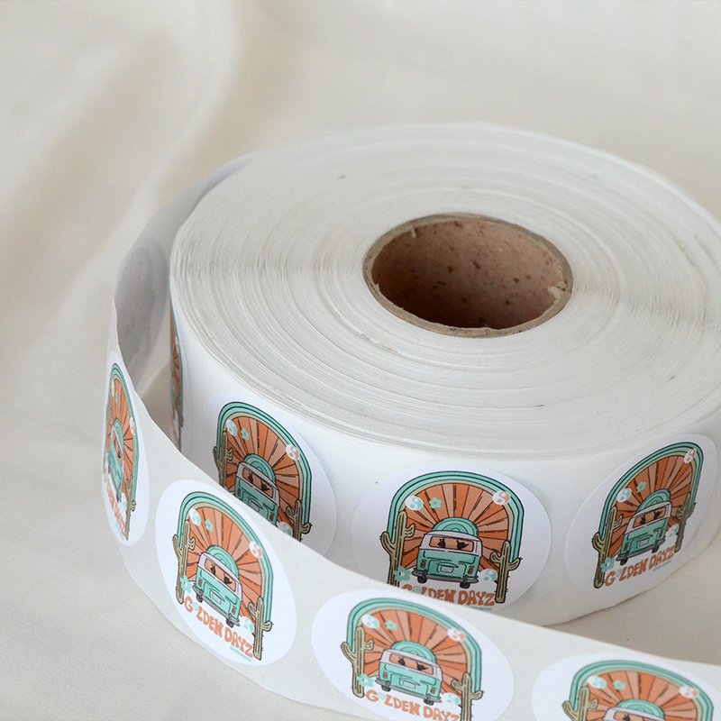 personalized custom printing waterproof roll circle stickers biodegradable food restaurant packaging private lablels