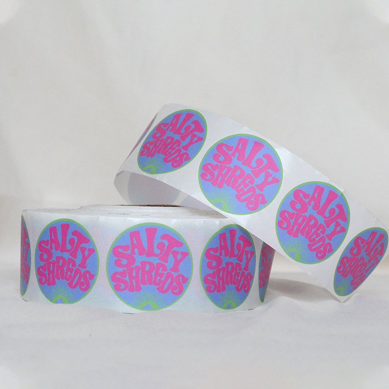 personalized custom printing waterproof roll circle stickers biodegradable food restaurant packaging private lablels