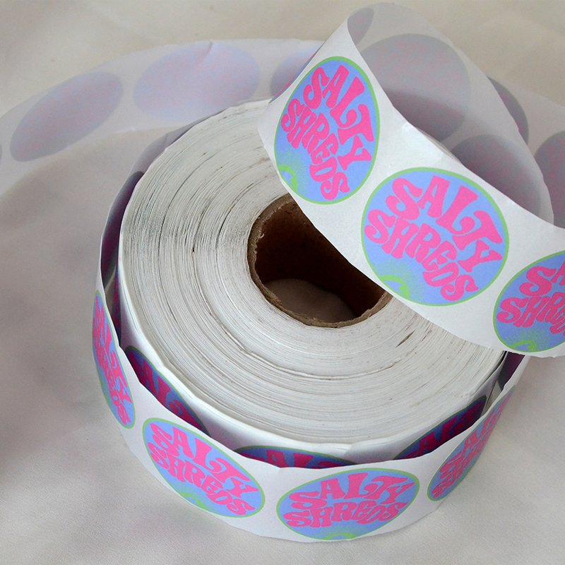 personalized custom printing waterproof roll circle stickers biodegradable food restaurant packaging private lablels
