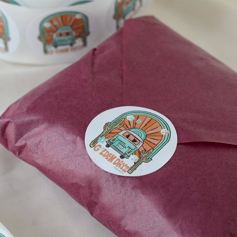 personalized custom printing waterproof roll circle stickers biodegradable food restaurant packaging private lablels